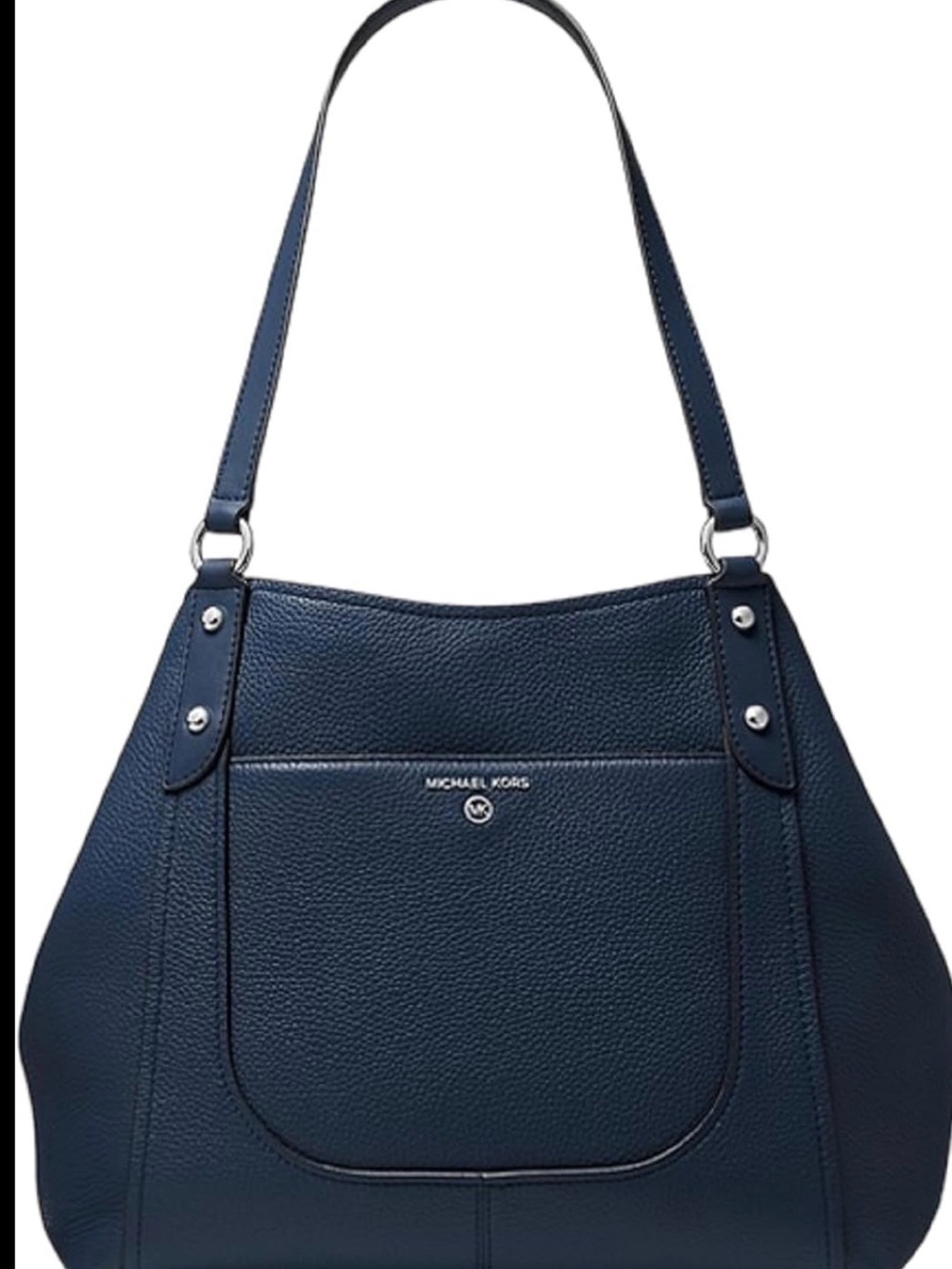 Michael Kors Navy Pebbled Leather Shoulder Tote
